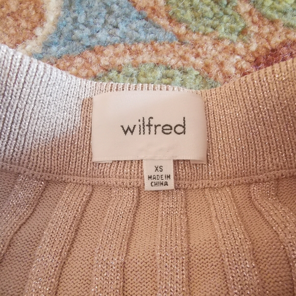 Wilfred Metallic Nude Pink High Waist Skirt - Picture 4 of 9